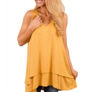 🌻🎽Sunflower asymmetrical ruffle top